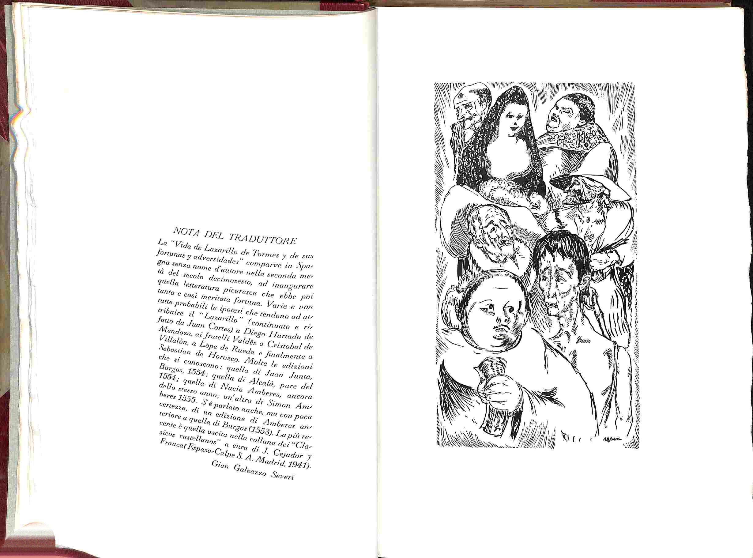 Lazarillo de Tormes. La novella è illustrata da ventun legni originali di Aligi Sassu
